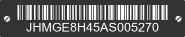 2010 HONDA Fit JHMGE8H45AS005270 VIN decoded