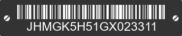 2016 HONDA Fit JHMGK5H51GX023311 VIN decoded