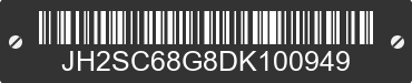 2013 HONDA Gold Wing JH2SC68G8DK100949 VIN decoded