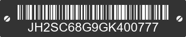 2016 HONDA Gold Wing JH2SC68G9GK400777 VIN decoded