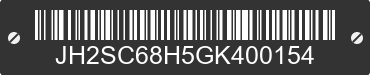2016 HONDA Gold Wing JH2SC68H5GK400154 VIN decoded