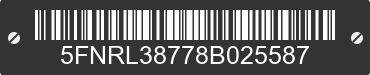 2008 HONDA Odyssey 5FNRL38778B025587 VIN decoded