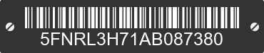 2010 HONDA Odyssey 5FNRL3H71AB087380 VIN decoded