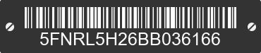2011 HONDA Odyssey 5FNRL5H26BB036166 VIN decoded