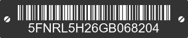 2016 HONDA Odyssey 5FNRL5H26GB068204 VIN decoded