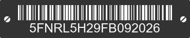 2015 HONDA Odyssey 5FNRL5H29FB092026 VIN decoded