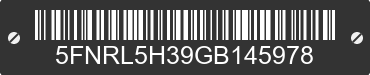 2016 HONDA Odyssey 5FNRL5H39GB145978 VIN decoded
