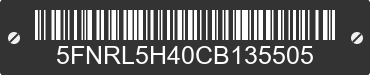 2012 HONDA Odyssey 5FNRL5H40CB135505 VIN decoded