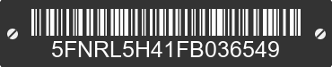 2015 HONDA Odyssey 5FNRL5H41FB036549 VIN decoded