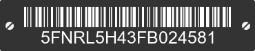 2015 HONDA Odyssey 5FNRL5H43FB024581 VIN decoded