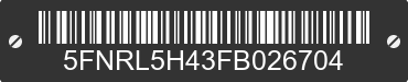 2015 HONDA Odyssey 5FNRL5H43FB026704 VIN decoded