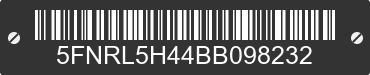 2011 HONDA Odyssey 5FNRL5H44BB098232 VIN decoded