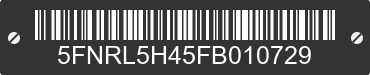 2015 HONDA Odyssey 5FNRL5H45FB010729 VIN decoded