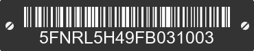 2015 HONDA Odyssey 5FNRL5H49FB031003 VIN decoded
