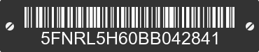 2011 HONDA Odyssey 5FNRL5H60BB042841 VIN decoded