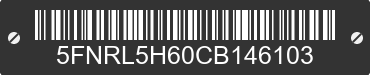 2012 HONDA Odyssey 5FNRL5H60CB146103 VIN decoded