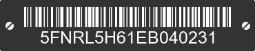 2014 HONDA Odyssey 5FNRL5H61EB040231 VIN decoded
