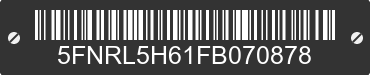 2015 HONDA Odyssey 5FNRL5H61FB070878 VIN decoded
