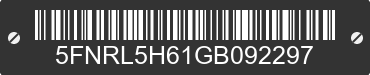 2016 HONDA Odyssey 5FNRL5H61GB092297 VIN decoded