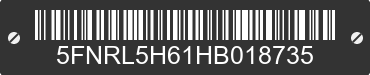 2017 HONDA Odyssey 5FNRL5H61HB018735 VIN decoded
