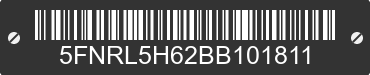 2011 HONDA Odyssey 5FNRL5H62BB101811 VIN decoded