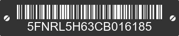 2012 HONDA Odyssey 5FNRL5H63CB016185 VIN decoded