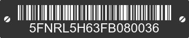 2015 HONDA Odyssey 5FNRL5H63FB080036 VIN decoded