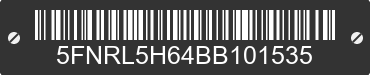 2011 HONDA Odyssey 5FNRL5H64BB101535 VIN decoded