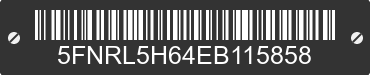 2014 HONDA Odyssey 5FNRL5H64EB115858 VIN decoded