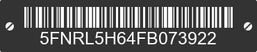 2015 HONDA Odyssey 5FNRL5H64FB073922 VIN decoded