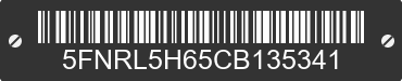2012 HONDA Odyssey 5FNRL5H65CB135341 VIN decoded