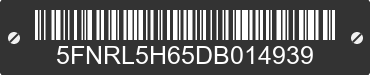 2013 HONDA Odyssey 5FNRL5H65DB014939 VIN decoded