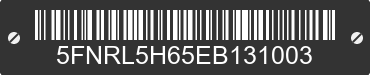 2014 HONDA Odyssey 5FNRL5H65EB131003 VIN decoded