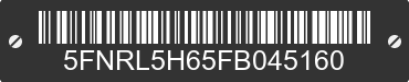 2015 HONDA Odyssey 5FNRL5H65FB045160 VIN decoded