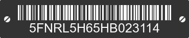 2017 HONDA Odyssey 5FNRL5H65HB023114 VIN decoded