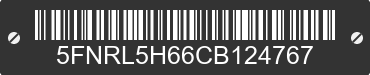 2012 HONDA Odyssey 5FNRL5H66CB124767 VIN decoded