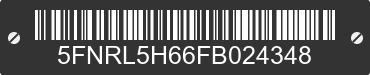 2015 HONDA Odyssey 5FNRL5H66FB024348 VIN decoded
