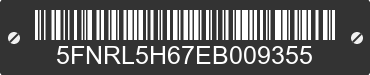 2014 HONDA Odyssey 5FNRL5H67EB009355 VIN decoded