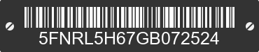 2016 HONDA Odyssey 5FNRL5H67GB072524 VIN decoded