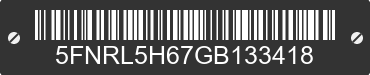 2016 HONDA Odyssey 5FNRL5H67GB133418 VIN decoded