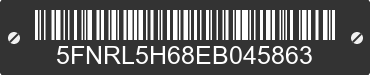 2014 HONDA Odyssey 5FNRL5H68EB045863 VIN decoded