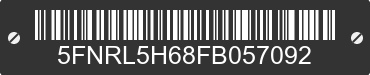 2015 HONDA Odyssey 5FNRL5H68FB057092 VIN decoded