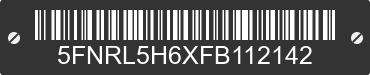 2015 HONDA Odyssey 5FNRL5H6XFB112142 VIN decoded