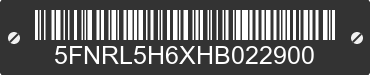 2017 HONDA Odyssey 5FNRL5H6XHB022900 VIN decoded
