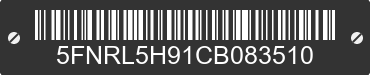 2012 HONDA Odyssey 5FNRL5H91CB083510 VIN decoded