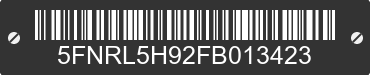 2015 HONDA Odyssey 5FNRL5H92FB013423 VIN decoded
