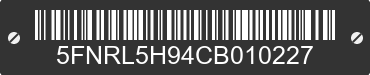 2012 HONDA Odyssey 5FNRL5H94CB010227 VIN decoded
