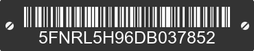 2013 HONDA Odyssey 5FNRL5H96DB037852 VIN decoded