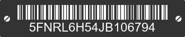 2018 HONDA Odyssey 5FNRL6H54JB106794 VIN decoded