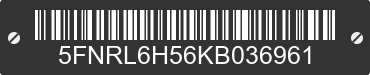 2019 HONDA Odyssey 5FNRL6H56KB036961 VIN decoded